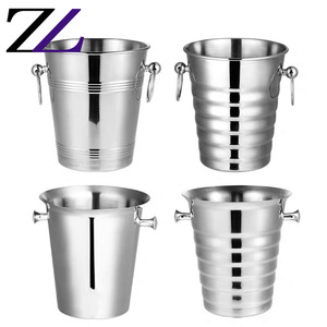 Cubos de fiesta modernos para bebidas y champán, cubo de hielo frío y grande, de acero inoxidable, plateado, para bar, ktv - Product Image 2