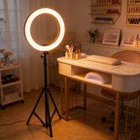 Lumière vidéo de 8 pouces, température de couleur réglable, 120V-230V, anneau lumineux LED avec support de 14 cm