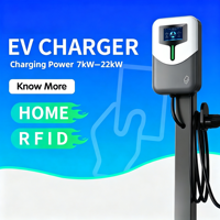 Nouvelle borne de recharge murale OEM 7 kW pour maison, chargeur EV Type 1 7 kW/11 kW/22 kW 32A, contrôle par application, carte RFID, usage domestique et commercial