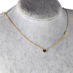 Collar de Moda con Colgante de Corazón Chapado en Oro, Collar de Cadena de Doble Eslabón para Mujer - Product Image 5