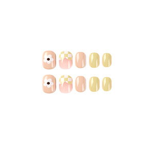 Juego de <span class=keywords><strong>Uñas</strong></span> Postizas de Alta Calidad en Caja Sorpresa, Diseño de <span class=keywords><strong>Flores</strong></span> y Cuadros, Forma Cuadrada, Comercio Transfronterizo - Product Image 5