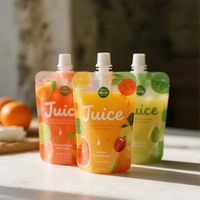100ml 250ml 350ml imprimé personnalisé réutilisable de qualité alimentaire boisson liquide lait raisin jus de fruits bec pochettes d'emballage