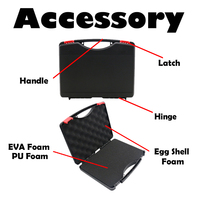 Mallette à outils PP à coque dure avec verrouillage à clip solide, intérieur en mousse de protection, compacte et sécurisée pour le stockage des outils