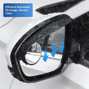Black <b>Car</b> Rearview Mirror Rain Visor Two-in-One Small Mirror Rain Shield <b>Reversing</b> <b>Aid</b> Blind Spot Multifunctional Mirror - Product Image 4