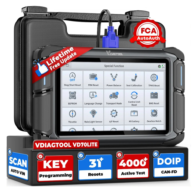 2026 New VDIAGTOOL VD70Lite Car Key Programming Device Universal Automatic Immo Locksmith Tools Key Decoder Auto Key Programmer