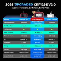 Escáner de Diagnóstico OBD2 CRP129E V2.0 Elite, Pantalla de 5 Pulgadas, Android 8.1, Rojo/Negro, Compatible con FCA AutoAuth, ABS, SRS, Motor