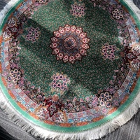 Round Carpet Green Floral Bloom Pattern Area Rug for Living Room Bedroom Home Decor Floor Mat Wholesale 100cm