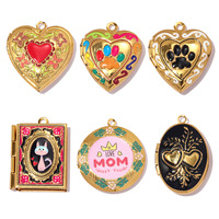 Pendentif Boîte Photo en Acier Inoxydable en Forme de Patte de Chat ou de Chien Mignon, Cœur, pour Femme - Ouvert, Contient des Photos, Design Maman