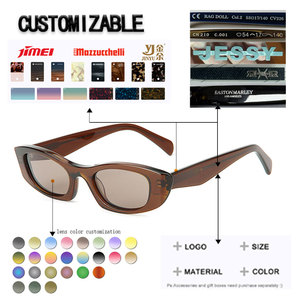 Lunettes de soleil unisexes œil de chat, monture transparente grise, verres anti-lumière bleue vert clair, légères - Product Image 2