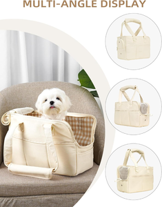 Transportín para Perros, Plegable, con Laterales Suaves, Bolsillo Grande, Bolsa de Algodón, para Perros Pequeños, Conejos y Gatos - Product Image 1