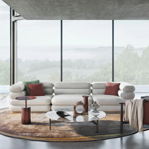 Factory Direct Sales Modern Minimalist Italian Style <strong>Modular</strong> Sectional <strong>Chaise</strong> <strong>Sofa</strong> Set with Velvet Cover for Villa Living Room - Product Image 4