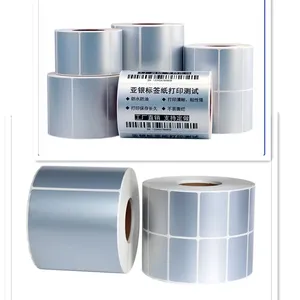 Silver Thermal Transfer Labels PET Barcode <strong>Adhesive</strong> <strong>Sticker</strong> Waterproof <strong>Vinyl</strong> Permanent Matt Oil Proof Scratch Packaging Label - Product Image 4