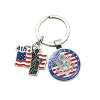 Porte-clés patriotique USA 4 juillet 2026, motif Statue de la Liberté et drapeau américain, idéal comme pendentif de sac à dos et souvenir