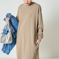 Robe longue décontractée à rayures pour femme, coupe ample, col rond, manches longues, idéale pour le quotidien, robes d'été