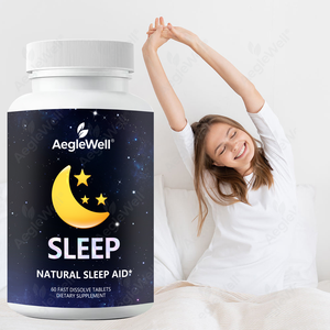 AegleWell Integratore Naturale per il Sonno, Compresse a Rapido Scioglimento Senza Melatonina, Supporto per un Sonno Profondo e Riposante, 60 Compresse, Fornitura Diretta dalla Fabbrica - Product Image 3