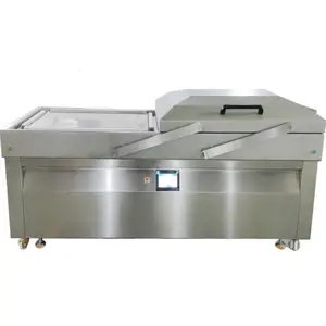 DZ-1000 Double Chamber Vacuum Packing Machine PLC Screen Industrial Vacuum Sealer for Vegetables Fruits Meat Pillow