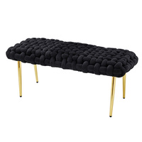 Nouvel arrivage de meubles de salon tabouret moderne chaise tabourets noirs poufs pieds en métal tabourets