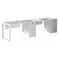 Poste de travail de bureau individuel moderne en bois avec cloison de séparation pour employé, ensemble de mobilier de bureau blanc, vente en gros