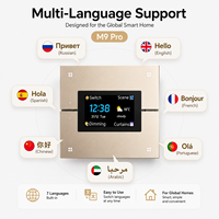 Interrupteur intelligent multifonctionnel Tuya Zigbee pour rideaux avec écran d'affichage, 8 boutons, prise en charge multilingue pour l'automatisation domestique