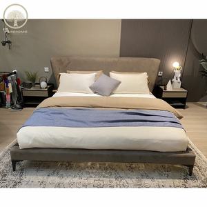 Cama doble <span class=keywords><strong>de</strong></span> tela <span class=keywords><strong>de</strong></span> diseño moderno para dormitorio, hotel, apartamento o villa - Product Image 3