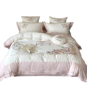 Luxury Style Girl's 100S Australian Cotton Pure Cotton Four-Piece <b>Bedding</b> <b>Set</b> With Floral Embroidery Duvet Cover And All-Cotton - Product Image 5