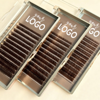 Extensions de cils marron chocolat, cils en cachemire légers et volumineux, fournitures professionnelles