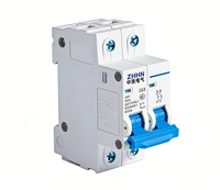 Interruptor Automático Modular (MCB) de 2 Polos, 63A, 230/400V, Capacidad de Ruptura de 6kA, para Riel DIN, para Caja de Distribución