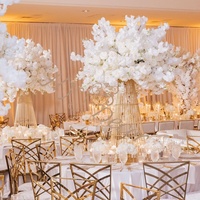 HY Vases trompettes en métal cône doré personnalisés Support à fleurs pour mariage, pièces centrales Décoration de mariage
