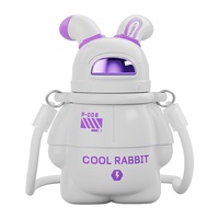 Gourde isotherme pour enfants en acier inoxydable 316 de qualité alimentaire, grande capacité, avec paille, anti-chute, motif lapin de dessin animé
