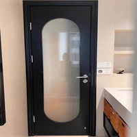 Porte en contreplaqué Evereco avec insert en verre, finition personnalisée, isolation acoustique, placage en bois de chêne moderne arabe laminé