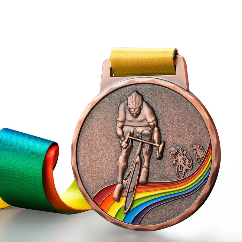 Новые поступления от производителя, металлические медали на горный велосипед с индивидуальным дизайном, золотые, серебряные, бронзовые медали, финишные медали на горный велосипед