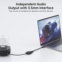 Biaze Adaptor HDMI ke VGA Bahan ABS Baru untuk Audio 3.5mm & Daya USB 1080P Laptop TV Box PS4 Monitor & Proyektor