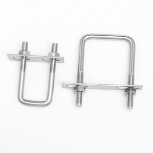 Collier de serrage en U carré en acier inoxydable 304 avec écrou à plaque pour fixation de tuyaux carrés - Product Image 3