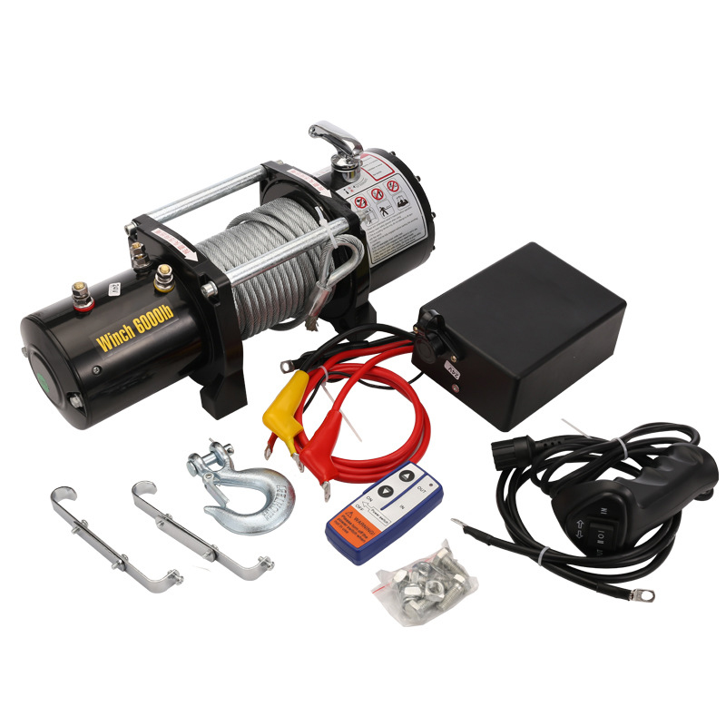 12V/24V electric recovery winch 6000 lbs 12000 lbs - steel cable - with wireless remote controller