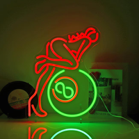 Lumière LED néon élégante pour billard, ornement artistique sportif pour la décoration de salle de divertissement, salle de billard colorée