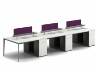 LIWEI Mobilier de bureau modulaire commercial moderne sur mesure, poste de travail 6 places, ensemble de bureaux pour personnel en panneaux de bois écologiques
