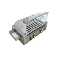 Nouvelle Machine à Hot-dogs Électrique 2025 à 7 Rouleaux en Acier Inoxydable, Haute Productivité, pour Camping, Barbecue, Viande et Saucisses, 220V