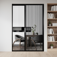 Porte pliante en treillis métallique durable avec moustiquaire pour cuisine et balcon de villa, design minimaliste – Offre spéciale