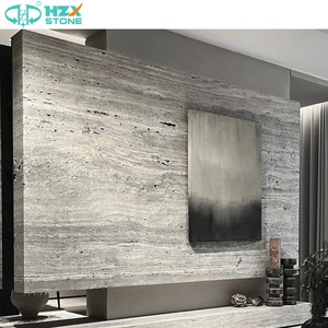 Azulejos y losas de travertino gris plateado <span class=keywords><strong>italiano</strong></span> auténtico HZX, suelos de piedra Natural Premium, fachadas, cantera directa - Product Image 3
