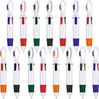 Stylo bille promotionnel 4-en-1 multicolore avec crochet, impression personnalisée du logo de la marque, stylo original pour événements professionnels