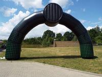 Arche gonflable sur le thème des courses, en tissu Oxford robuste, pour entrée d'événements et salons professionnels