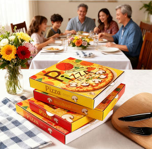Scatole per Pizza e <span class=keywords><strong>Sandwich</strong></span> in Carta Kraft Marrone Opaca Riciclata, Ecologiche, Usa e Getta, con Logo Personalizzato Stampato, Vendita all'Ingrosso - Product Image 3