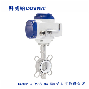 Válvula de Mariposa COVNA DN150 de 6 Pulgadas PN16 con Asiento de PTFE, Tipo Wafer, Acero Inoxidable 316, Actuador Eléctrico Trifásico de 24VDC - Product Image 2