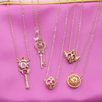 Accesorios de moda lindo colgante de varita mágica SAKURA Card Captor Sailor Moon Collar para niñas