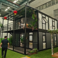 Villa préfabriquée de luxe à deux étages de 40 pieds, avec chambre, cuisine, salon, design meublé, maison conteneur extensible