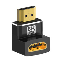 Adaptador hdmi 8K macho a hembra 90 270, ángulo recto, chapado en oro hembra a hembra 2,1, convertidor HDMI