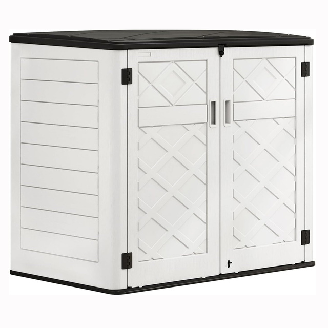 European Style 48 Cu.ft Multifunctional Plastic Resin Waterproof Outdoor Garden Backyard Shed Storage for Patio Garden Backyard