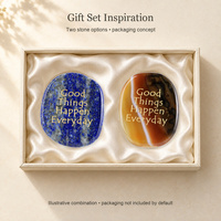 Pierres de palmier gravées avec inscription dorée « Good Things Happen Everyday » pour des cadeaux de pensée positive et des décorations de bureau