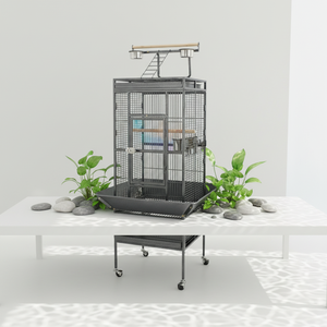 Grande Gabbia per Uccelli di Lusso Ecologica e Resistente con Struttura in Metallo per Pappagalli e Storni, con Attrezzatura di Intrattenimento Superiore, Modello Domestico - Product Image 5