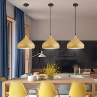 Luminaire suspendu en bois texturé en forme de dôme, douille E27, utilisation en intérieur, lampe suspendue moderne pour salon